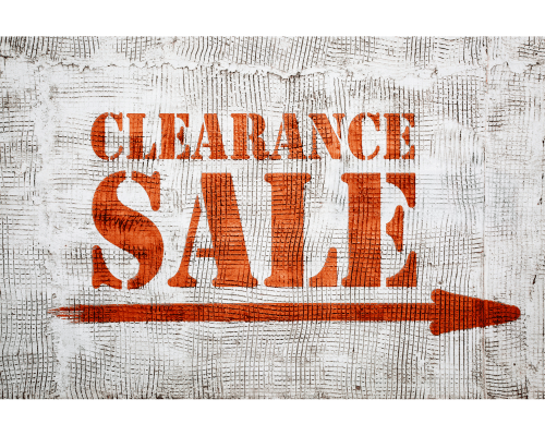 red clearance sale sign
